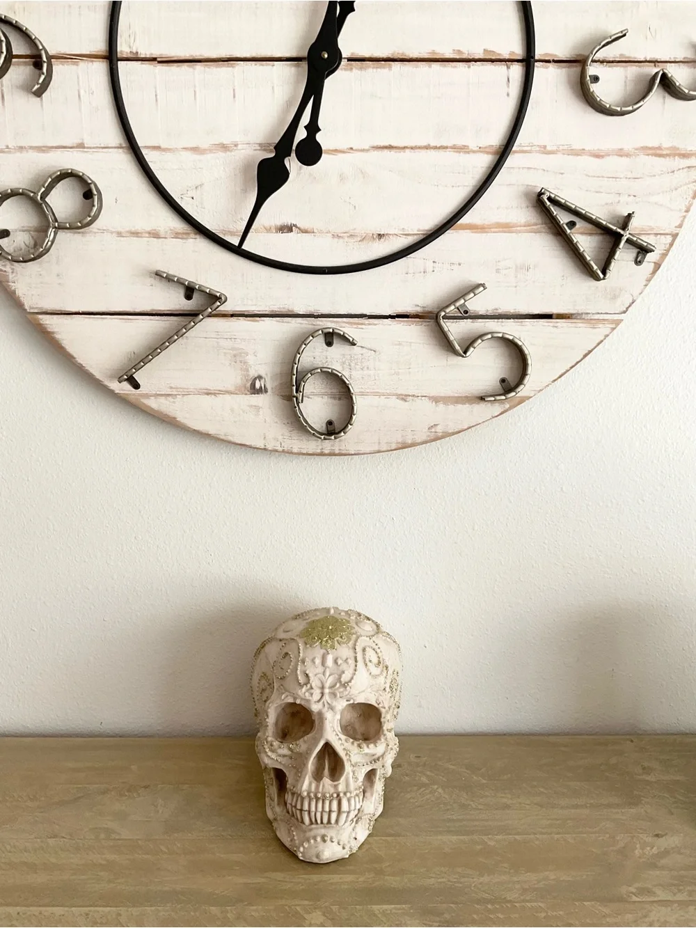 Sculpted Glittery Skull Head